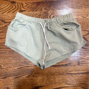 BCBGeneration Sage Green Drawstring Shorts